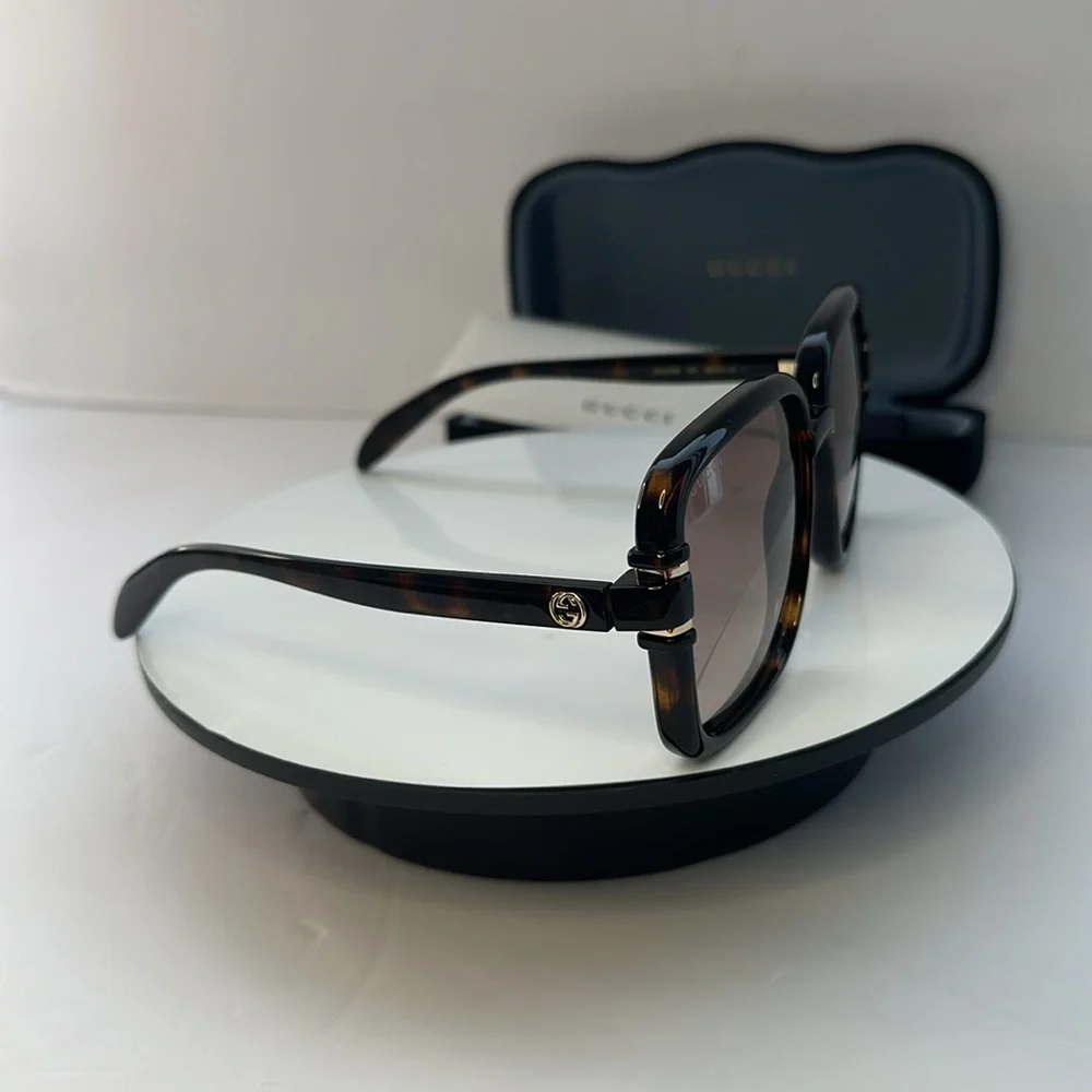 💯- New Authentic Gucci GG1066S 002 59 Havana Sunglasses